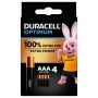 Duracell optimum aaa b4 4 pile blister