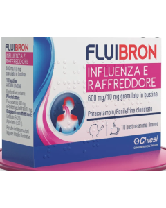 Fluibron influenza e raffreddore 600 mg/10 mg granulato in bustina paracetamolo/fenilefrina cloridrato