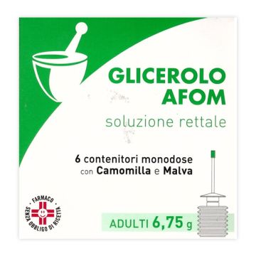 Glicerolo afom soluzione rettale - 6 contenitori monodose con camomilla e malva 