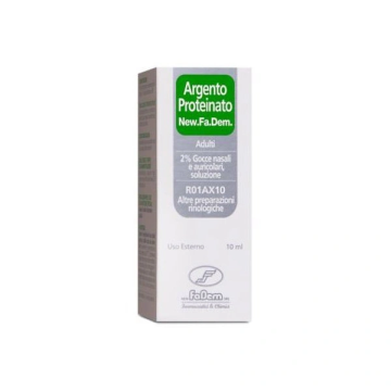 Argento proteinato new.fa.dem. gocce nasali e auricolari, soluzione 2% 10ml