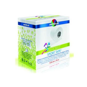 Nastro autoadesivo anelastico per fasciature di sostegno e taping master-aid sport 3,8x10