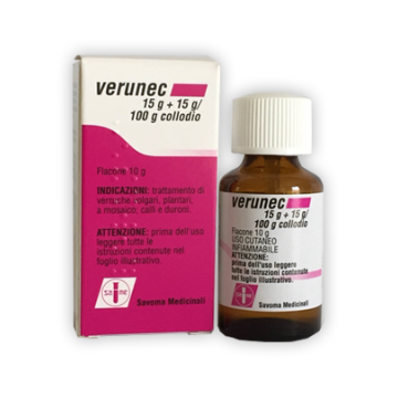 Verunec 15 g + 15 g/100 g collodio