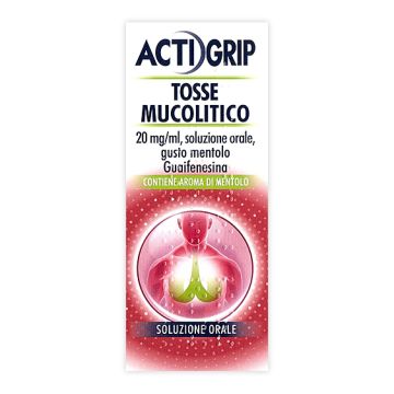 Actigrip tosse mucolitico &ldquo;20 mg/ml soluzione orale, gusto mentolo&rdquo;