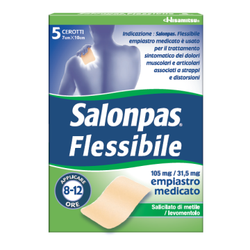 Salonpas flessibile, 105 mg/31,5 mg, empiastro medicato salicilato di metile / levomentolo
