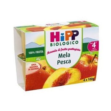 Hipp bio frutta grattuggiata mela pesca 4x100 g