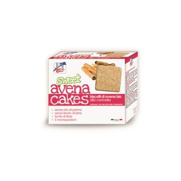 Fsc sweet avena cakes biscotti di avena alla cannella bio senza lievito di birra senza latte con olio di girasole senz aolio di palma 250 g