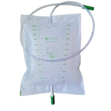 Sacca da letto per raccolta urina da 2 litri con scarico tubo 90 cm 10 pezzi