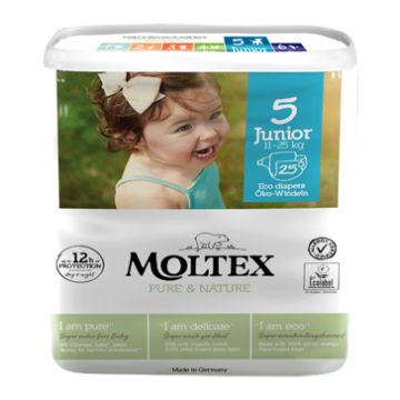 Pannolini moltex pure & nature junior 11-25 kg taglia 5 25 pezzi