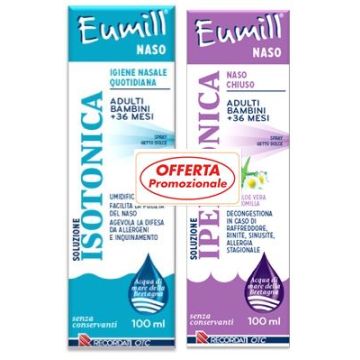 Eumill naso bipack spray soluzione isotonica 100 ml + soluzione ipertonica 100 ml