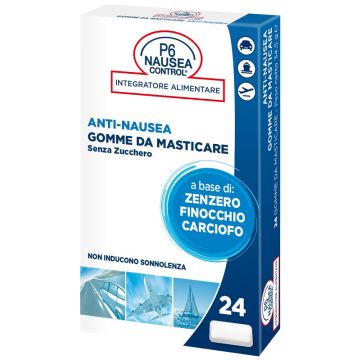 P6 nausea control 24 gomme da masticare senza zucchero