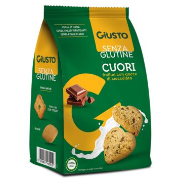 Giusto senza glutine cuori frollini con gocce di cioccolato 200 g