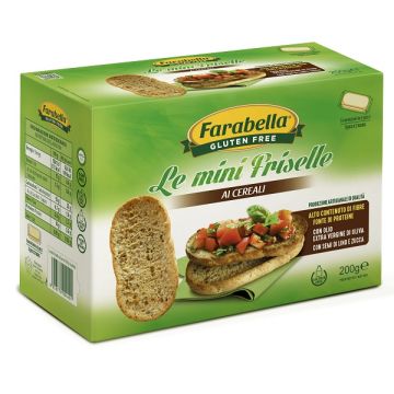 Farabella gluten free le mini friselle ai cereali con olio extra vergine di oliva con semi di lino e zucca senza lattosio 5 confezioni x 40 g