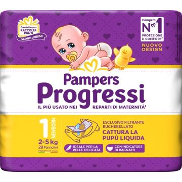 Pampers progressi newborn pannolino 1 2-5kg 28 pezzi