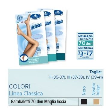 Sauber gambaletto 70 maglia liscia nero 4 linea classica