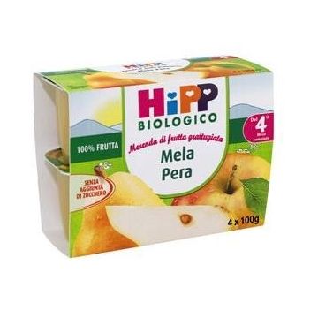 Hipp bio frutta grattuggiata mela pera 4x100 g