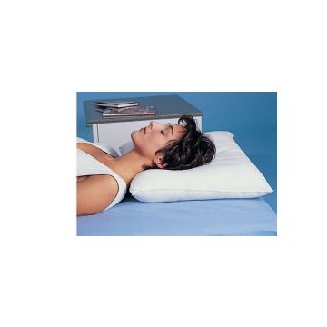 Cuscino cervicale cervisan antiallergico con imbottitura siliconata. sia la fodera traspirante che la sagoma sono antiallergiche, antibatteriche e antimicotiche