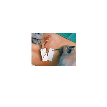 Medicazione per tubi di drenaggio fessurata metalline drain 6x7cm foro 4,5x11mm 50 pezzi