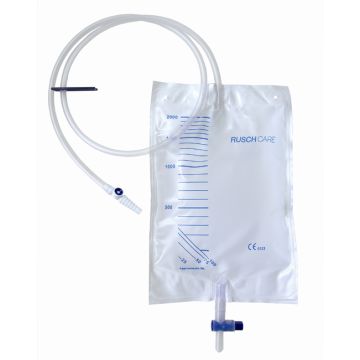 Sacca di drenaggio letto per incontinenza 2000ml in pvc con valvola di non ritorno e scarico sterile con tubo di raccordo 120cm 1 pezzo riutilizzabile