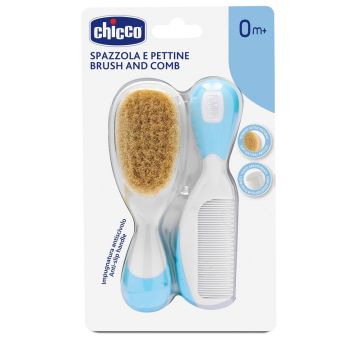 Chicco spazzola + pettine azzurro