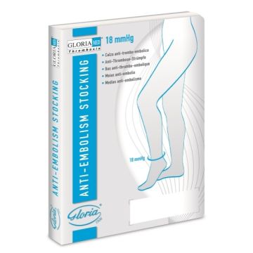 Gloriamed thrombosis 18 punta chiusa con foro d'ispezione tutta coscia autoreggente corto misura l 1 paio