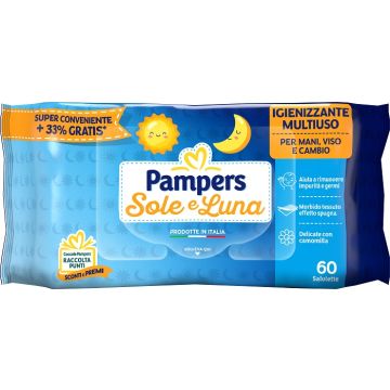 Pampers wipes sole & luna effetto spugna 60 salviette