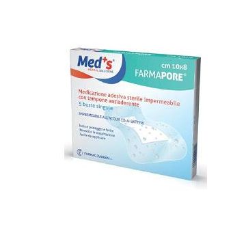 Meds pore medicazione in poliuretano adesiva impermeabile 10x15cm 5 pezzi