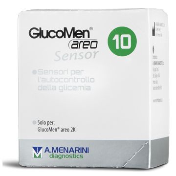 Strisce glucomen areo sensor per analisi del glucosio 10 pezzi