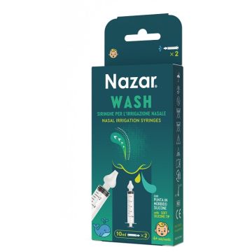 Nazar wash siringa irrigazione nasale 2 pezzi