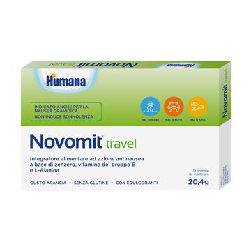 Novomit travel 12 gomme da masticare gusto arancia