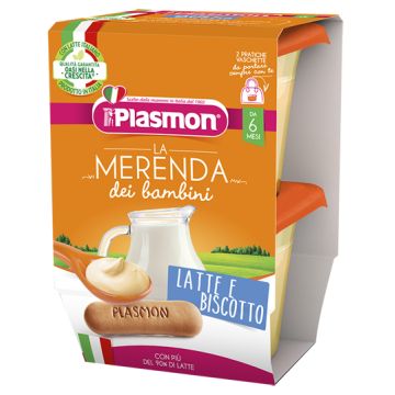 Plasmon la merenda dei bambini merende latte biscotto asettico 2 x 120 g