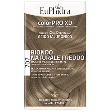 Euphidra colorpro xd 707 biondo naturale f colore + attivante + balsamo + cuffia + guanti