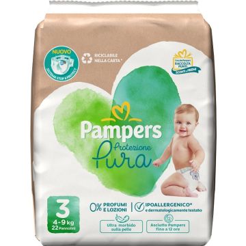 Pampers protezione pura midi pannolini 22 pezzi