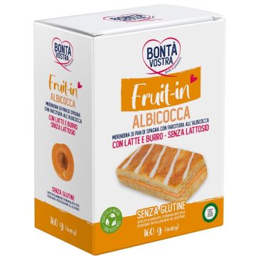 Bonta' vostra fruit in merendina di pan di spagna con farcitura all'albicocca 4 pezzi x 40 g