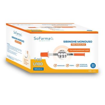 Siringa per insulina 1 ml 30 pezzi sofarmapiu'