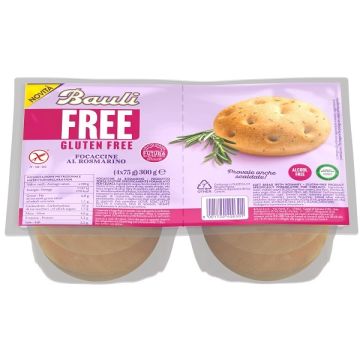 Bauli free focaccine rosmarino 4 pezzi da 75 g