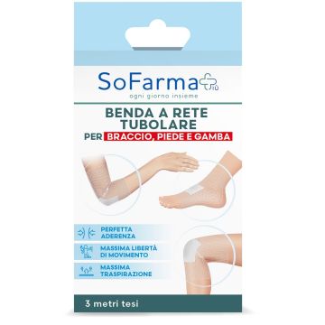 Benda a rete tubolare sofarmapiu' per braccio piede e gamba  3 metri tesi