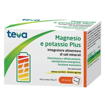 Magnesio potassio plus teva 24 bustine senza zuccheri aroma agrumi