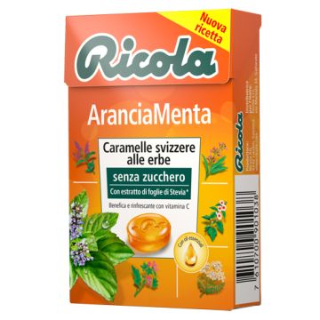 Ricola arancia menta senza zucchero 50 g