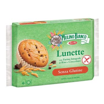 Mulino bianco lunette con farina integrale di riso e gocce di cioccolato 140 g