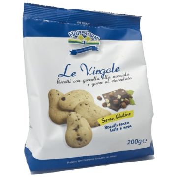 Happy farm virgole gocce cioccolata e granella nocciole 200 g