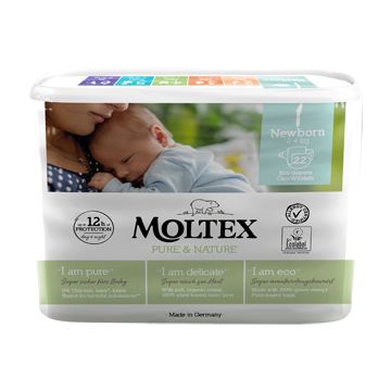 Pannolini moltex pure & nature new born 2-4 kg taglia 1 22 pezzi