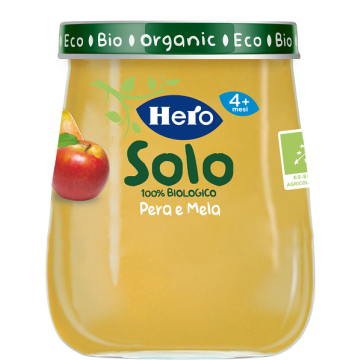 Hero solo omogeneizzato pera mela 100% bio 120 g