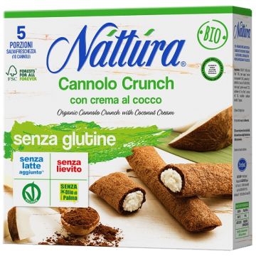 Nattura cannolo crunch con crema al cocco bio 5 pezzi da 25 g