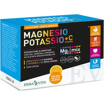 Magnesio e potassio +vit c arancia 20 bustine