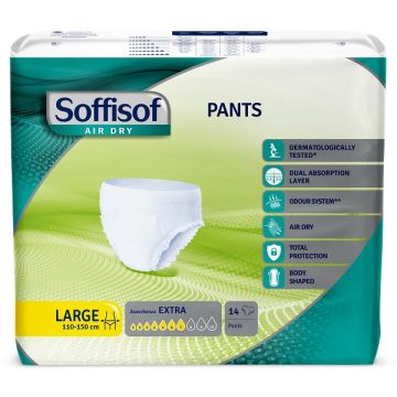 Pannolone soffisof air dry pants extra l 14 pezzi