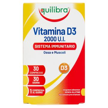 Vitamina d3 2000ui sistema immunitario ossa e muscoli 30 compresse