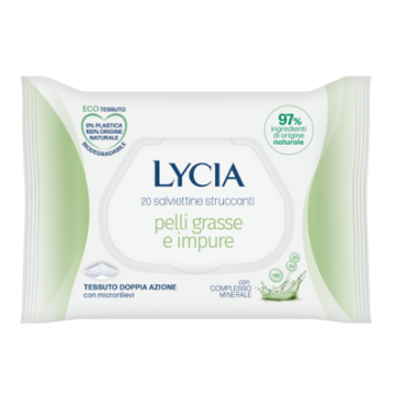 Lycia salviettine struccanti pelli grasse e impure 20 pezzi
