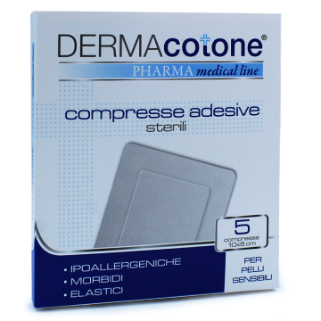 Compressa adesiva dermacotone 10x8cm 5 pezzi