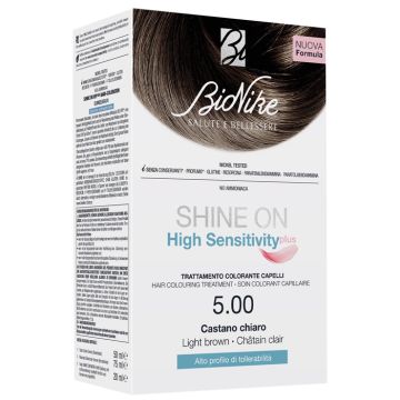 Shine on high sensitivity plus castano chiaro 5,00 rivelatore in crema 75 ml + crema colorante 50 ml