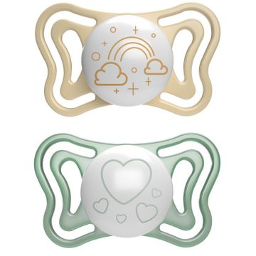 Chicco succhietto light lumi silicone 2-6m 2 pezzi